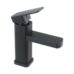 Black Bathroom Hot And Cold Quadrilateral Sink Sink Faucet Short Section