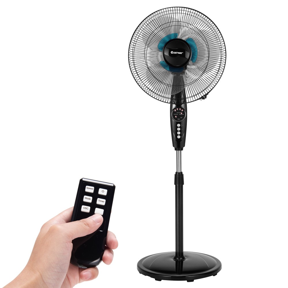 Costway 16" Adjustable Oscillating Pedestal Fan Dual Blades w/ Remote Control