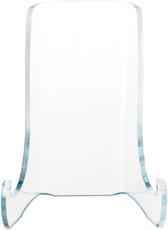 Clear Acrylic Small Flat Back Easel with Shallow Support Ledges, 3" H x 2.5" W x gallery