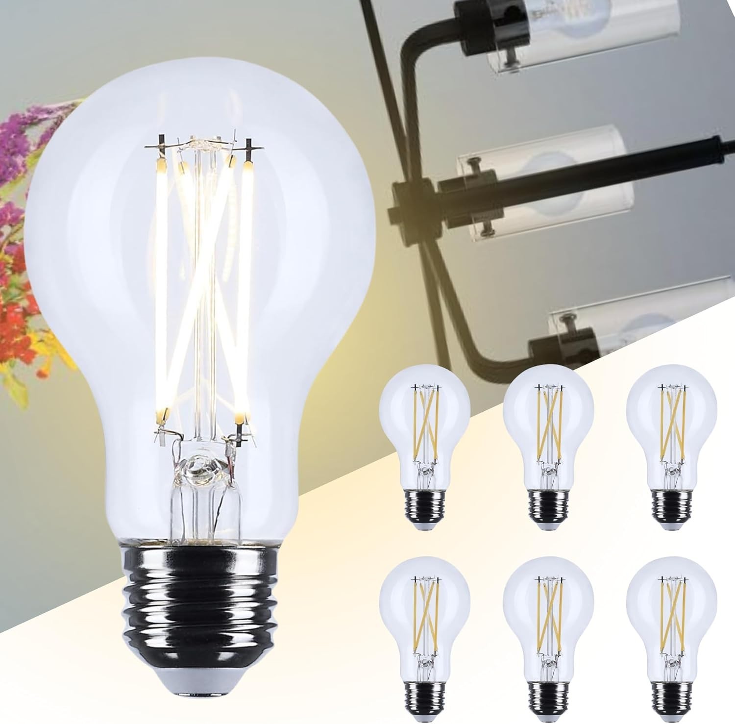 SATCO S12469 - 10.5 Watt A19 LED Light Bulbs - 3500K - 120 Volts (6 Pack) gallery