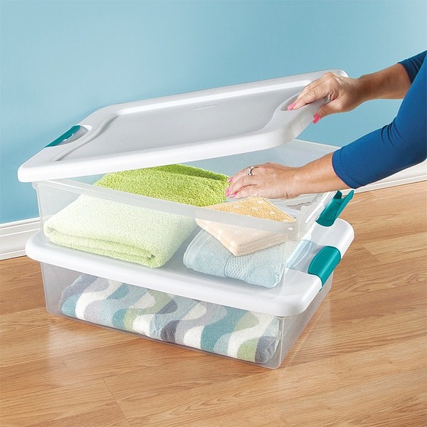 Sterilite 14968006 Stackable Storage Tote W/ Lid, 8 Gal, 23-3/4 In L X 16 In W gallery