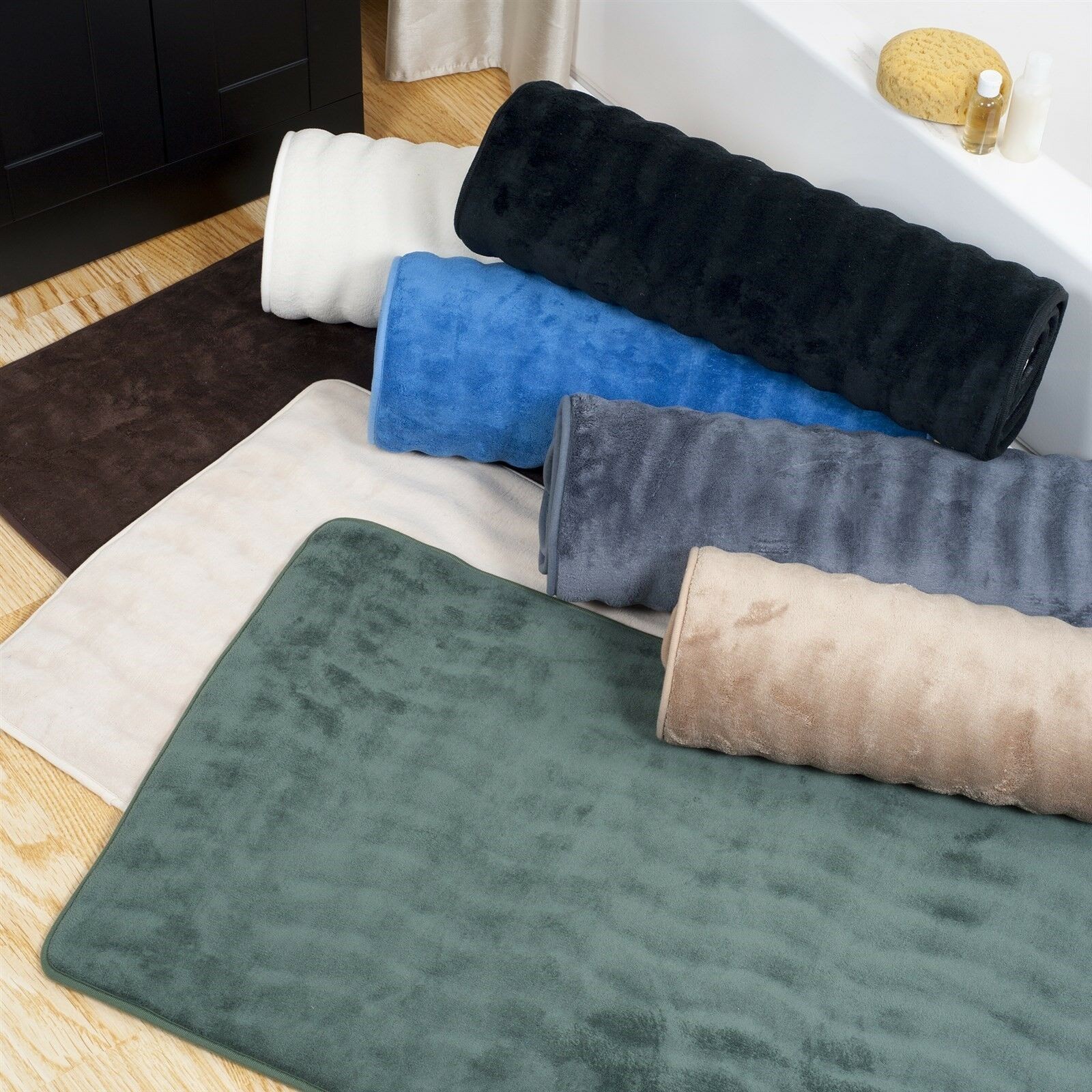 24" x 60" Bath Mat Extra Long Shower Rug Memory Foam Soft Quick Dry Bathroom Mat gallery
