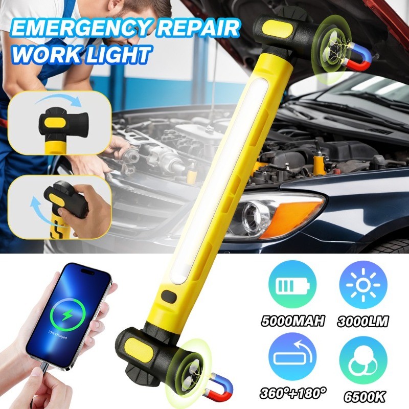 3000LM 5000MAH Rechargeable LED Work Light with 3 Lighting Modes for Car Repair gallery