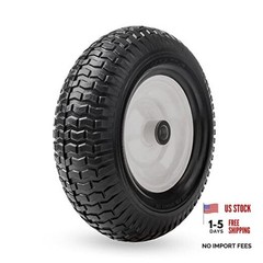 13″ 5.00-6 Flat Free Solid Polyurethane Tire and Wheel Replacement, 1 Pack PU