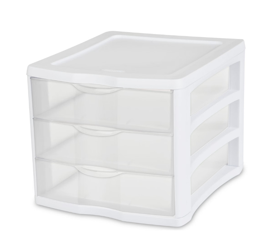 3 Drawer Unit, Clear Plastic Countertop or Desktop Storage Drawers gallery
