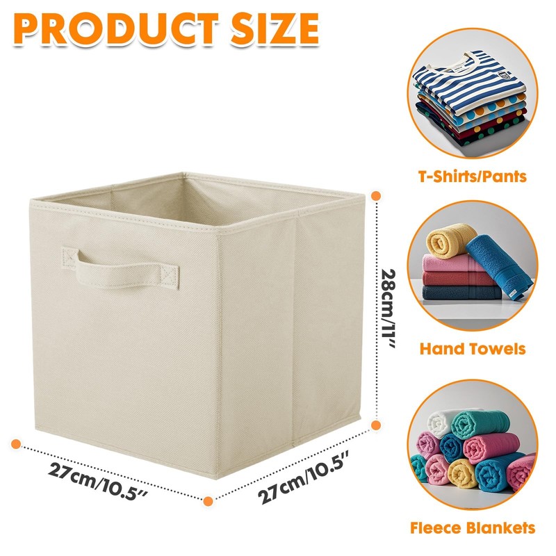 mDesign Fabric Bin for Cube Organizer - Foldable Cloth Storage Collapsible gallery