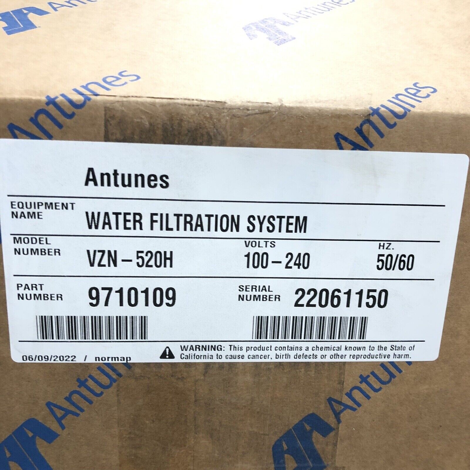 New Antunes VZN-520H Water Filtering System 8 Gal. (30 Liters) Per Minute 10W gallery
