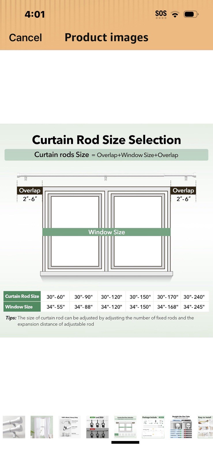 Curtain Rod 76 Cm – 152 Cm 30 Inch – 60 Inch White 2Pack Diameter 1 Inch gallery
