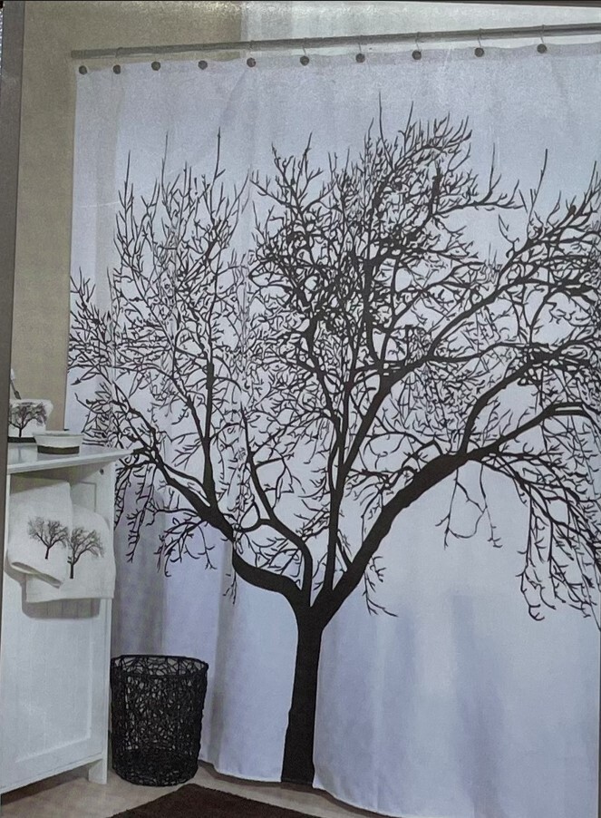 NWT Splash Home High Quality Polyester Silky Fabric Shower Curtain - Tree gallery