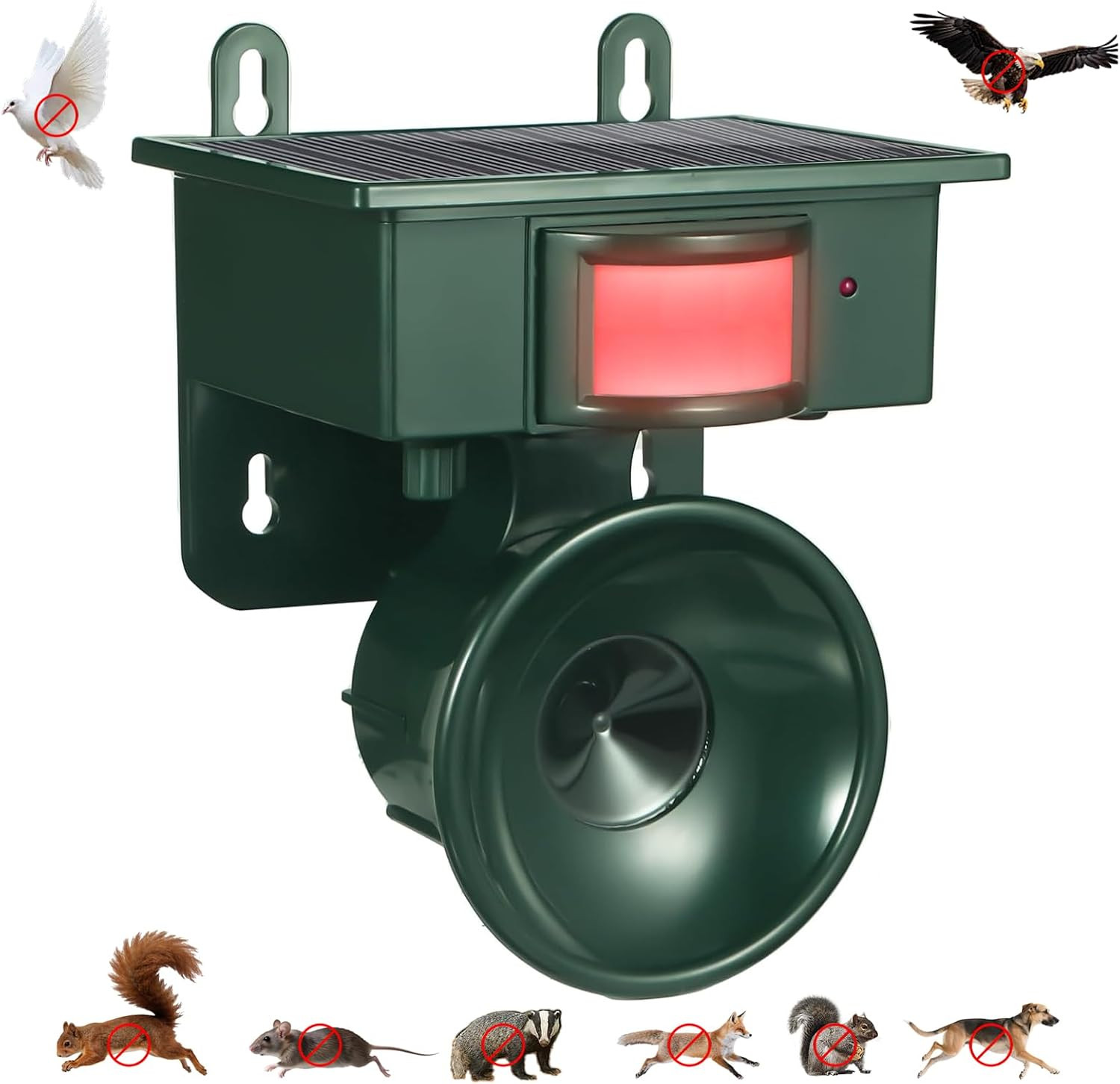 2026 Upgraded Ultrasonic Bird Repeller Solar Powered Outdoor Motion Activated gallery