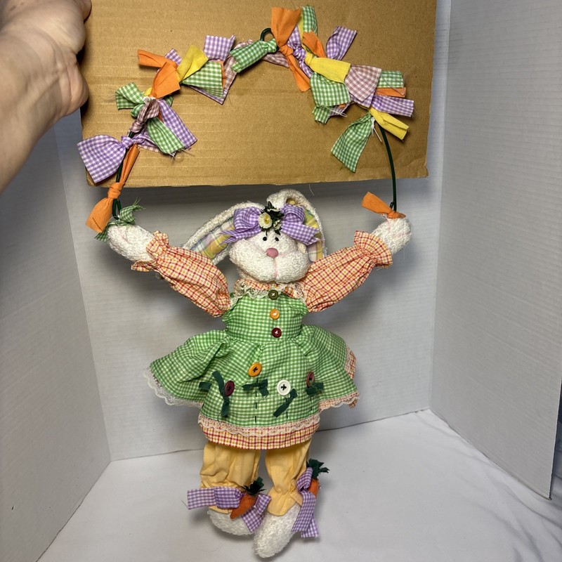 Spring Easter Plush Bunny Door Decor Rabbit Garland Home Party Wall Hanging gallery