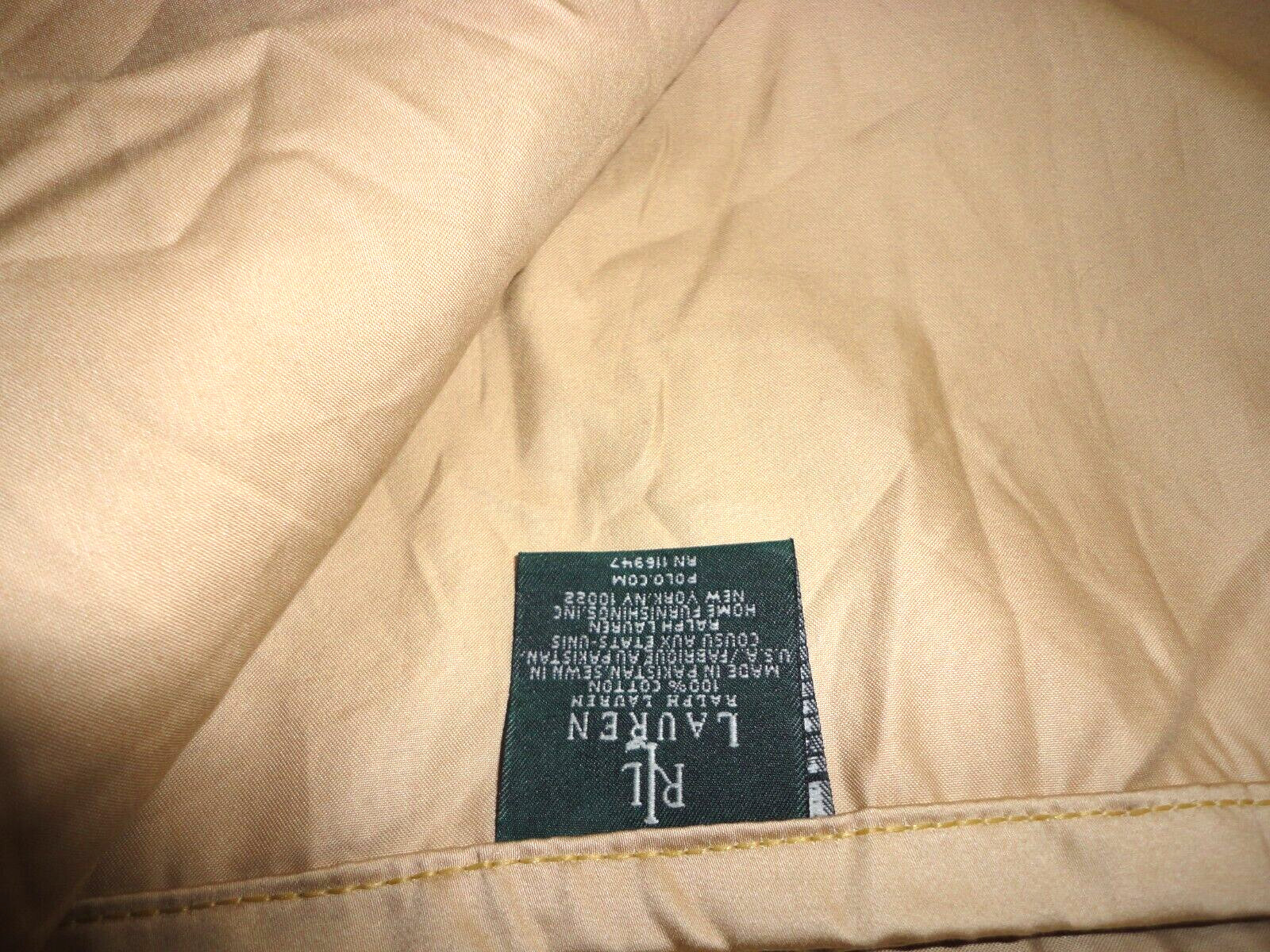 RALPH LAUREN PLEATED GOLDEN SATEEN QUEEN FLAT SHEET 100% COTTON 92 X 100 gallery