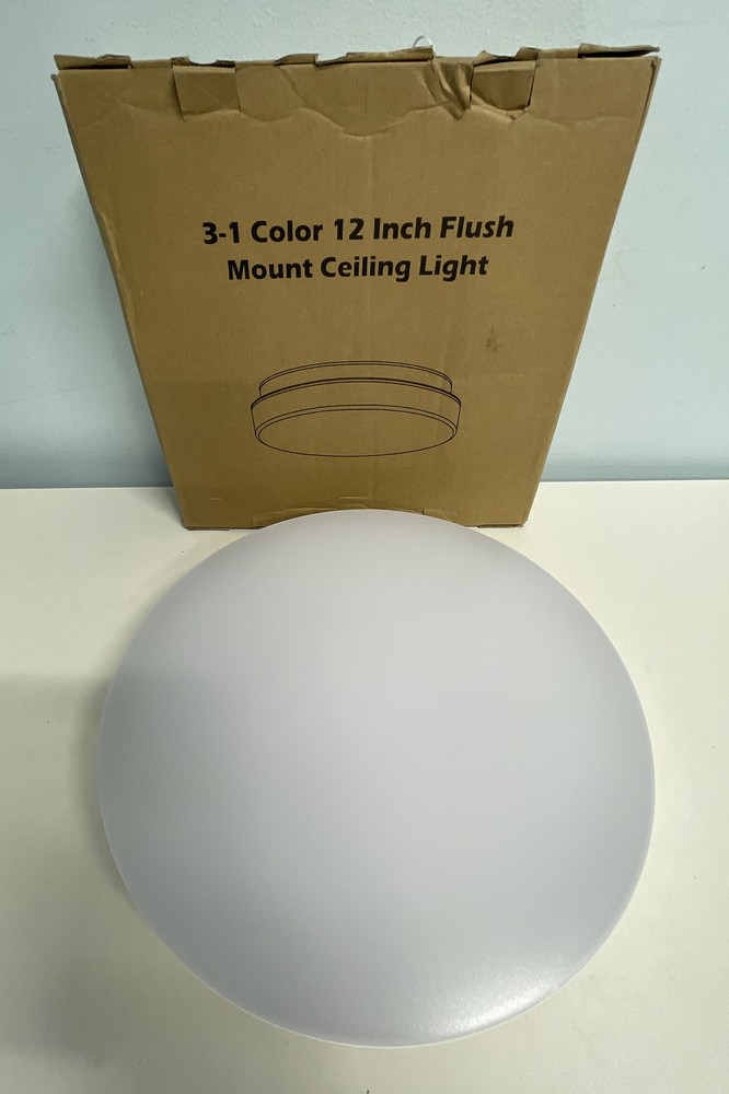 Flush Mount LED Ceiling Light Fixture 12 Inch 24W 1800 Lumens (Not dimmable) Whi