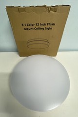 Flush Mount LED Ceiling Light Fixture 12 Inch 24W 1800 Lumens (Not dimmable) Whi