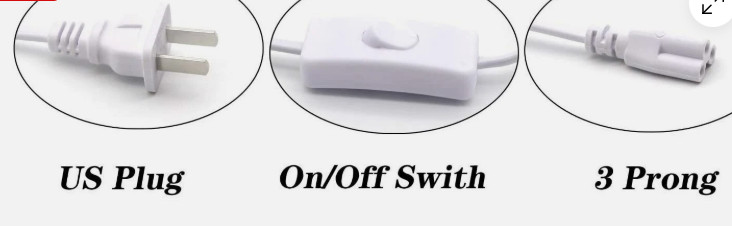 3PCS 6FT POWER CABLE With Switch For T8 T5 Integrated LED Tube Light Replacement gallery