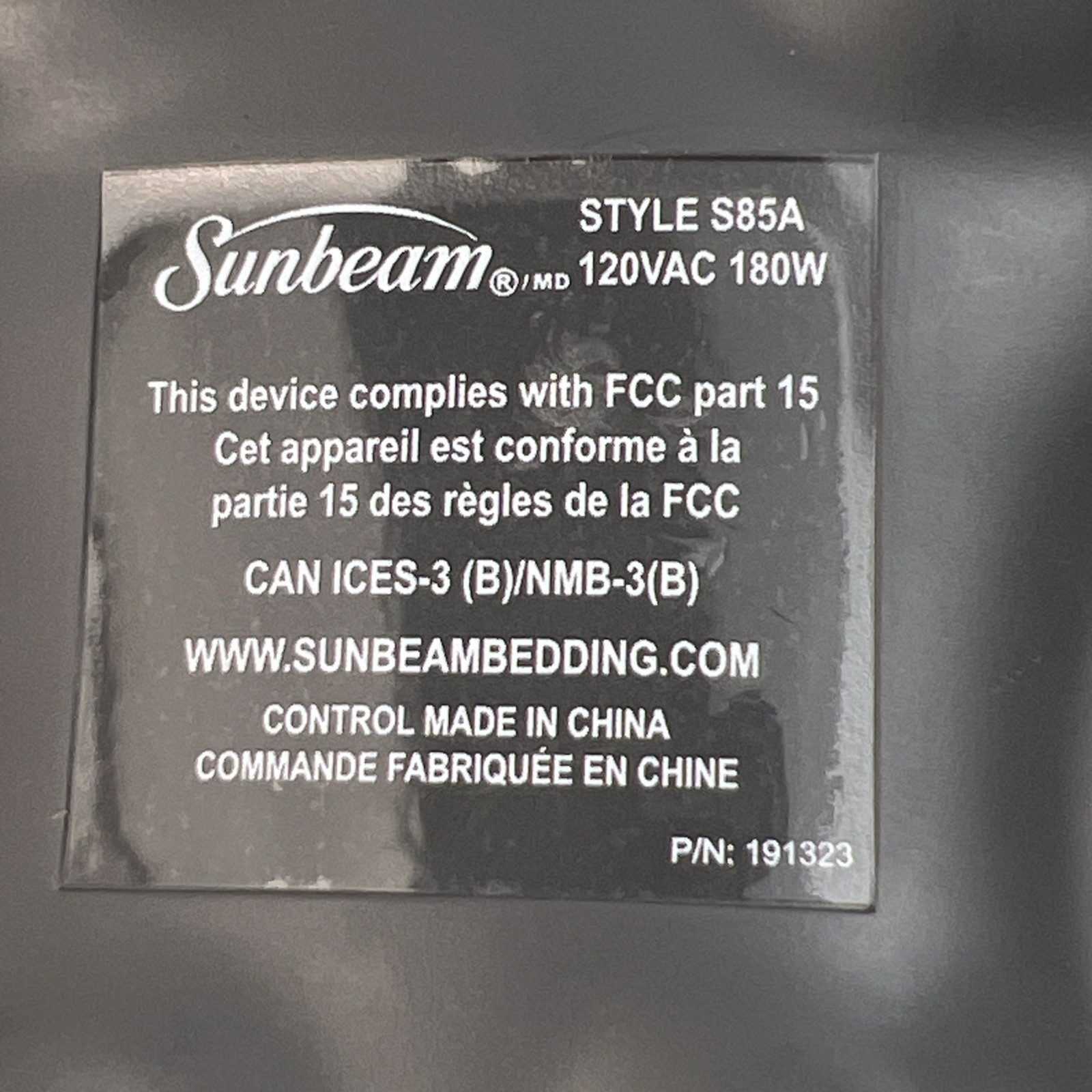 Sunbeam Electric Blanket Control Controller Style S85A Auto Off 10 Hours On Off gallery