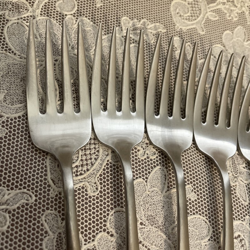 Oneidaware Allegiance Stainless Flatware Lot Of 6 Salad Forks Nice! Pretty Shiny gallery