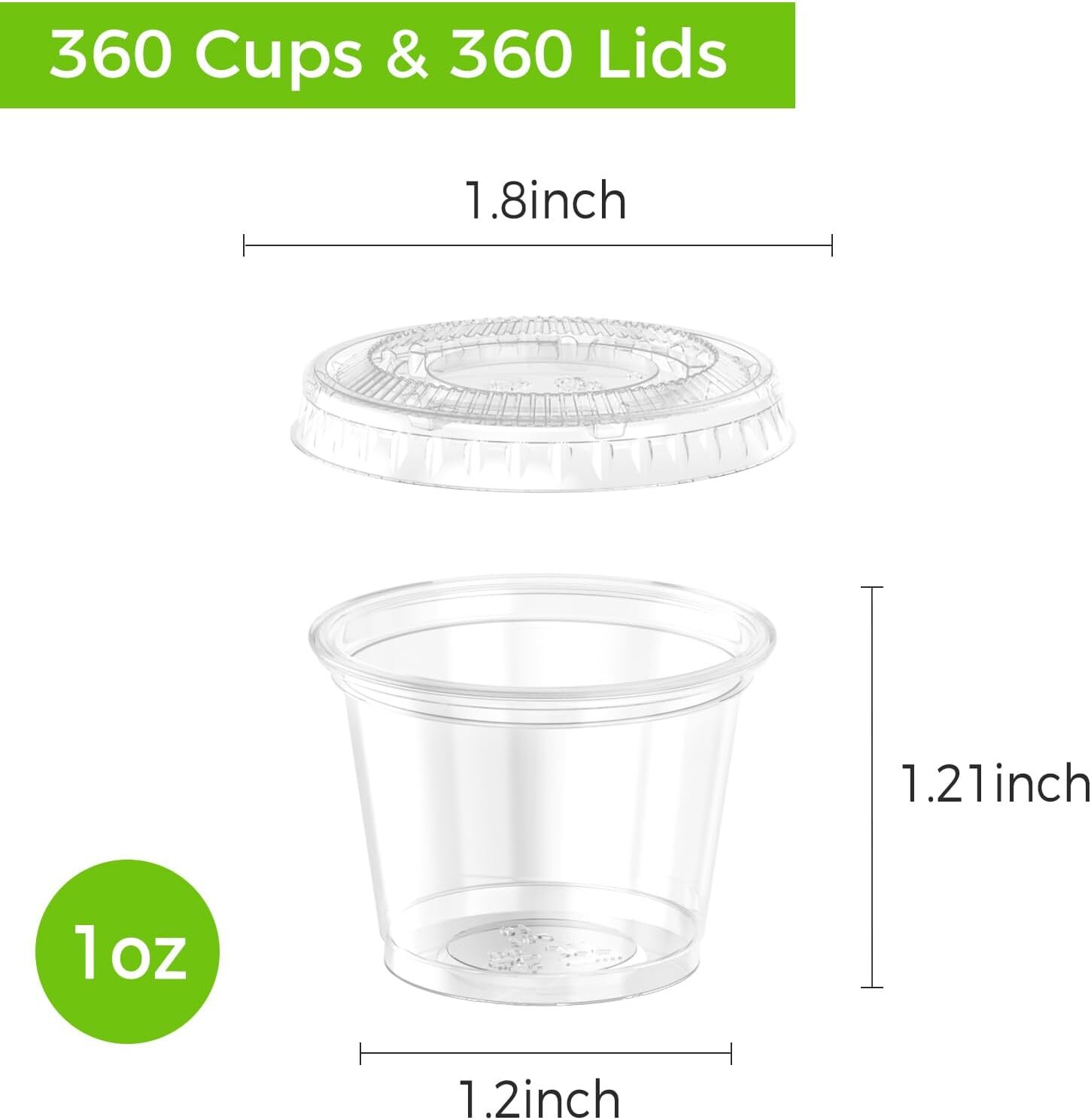 360 Set 1 oz Jello Shot Cups with Lids, Sturdy & Food Safe Disposable Plastic... gallery