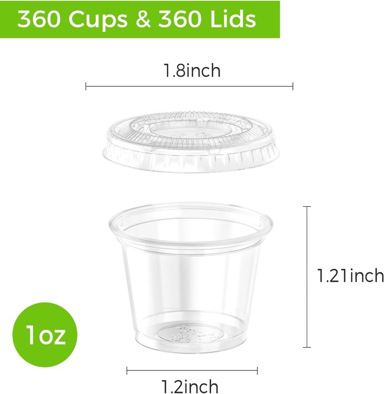 360 Set 1 oz Jello Shot Cups with Lids, Sturdy & Food Safe Disposable Plastic... gallery