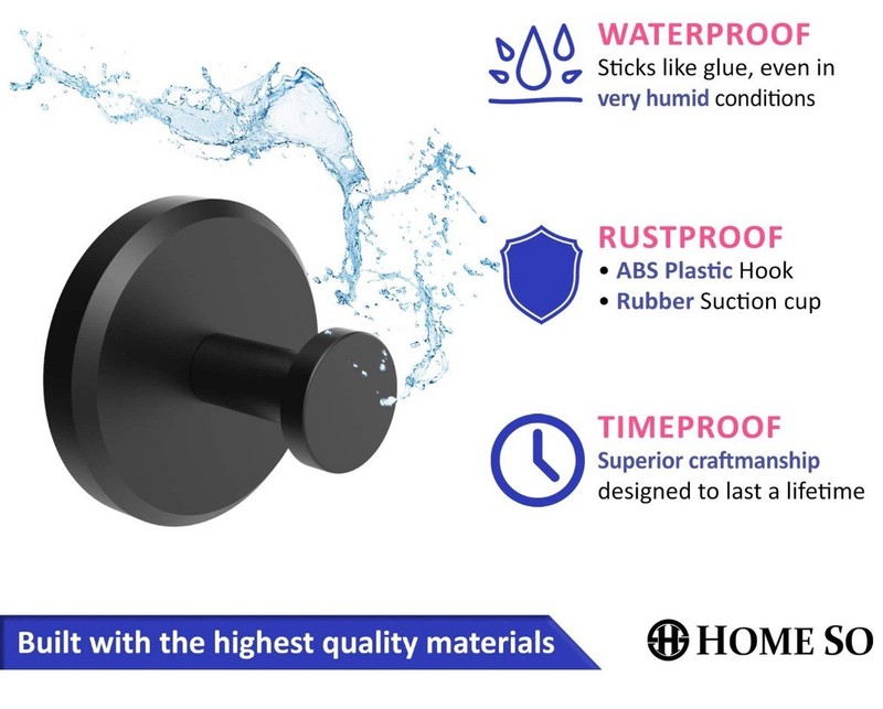 HOME SO Suction Cup Hooks for Shower, Bathroom, Kitchen, Glass Door, Mirror, gallery
