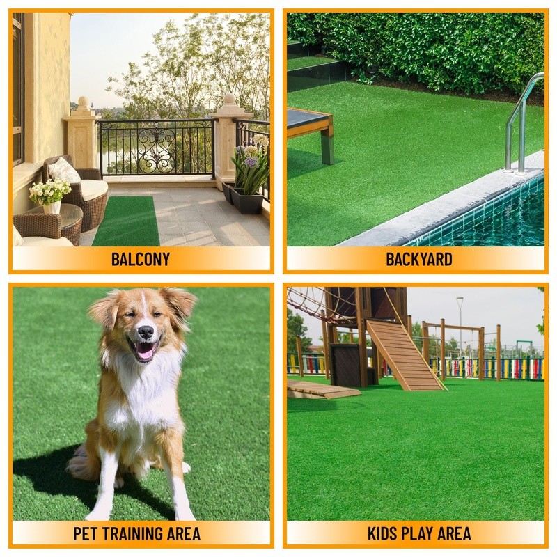 Artificial Grass Rug Waterproof Outdoor Turf Runner W/ Drainage Pet Friendly New gallery