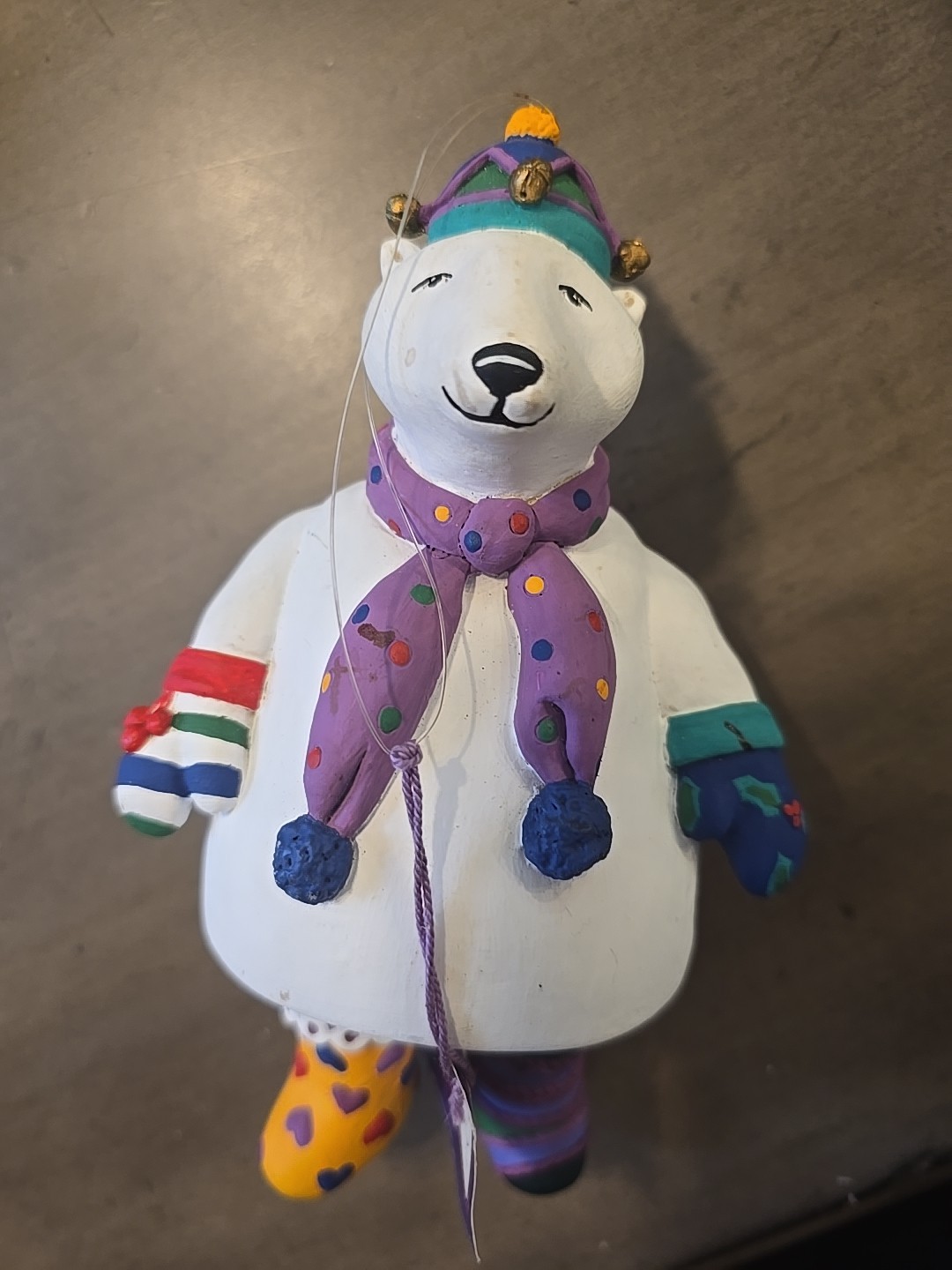 Department 56 Polar Bear Ornament Winter Warm Up Collection Funky Socks 7.5x5in gallery