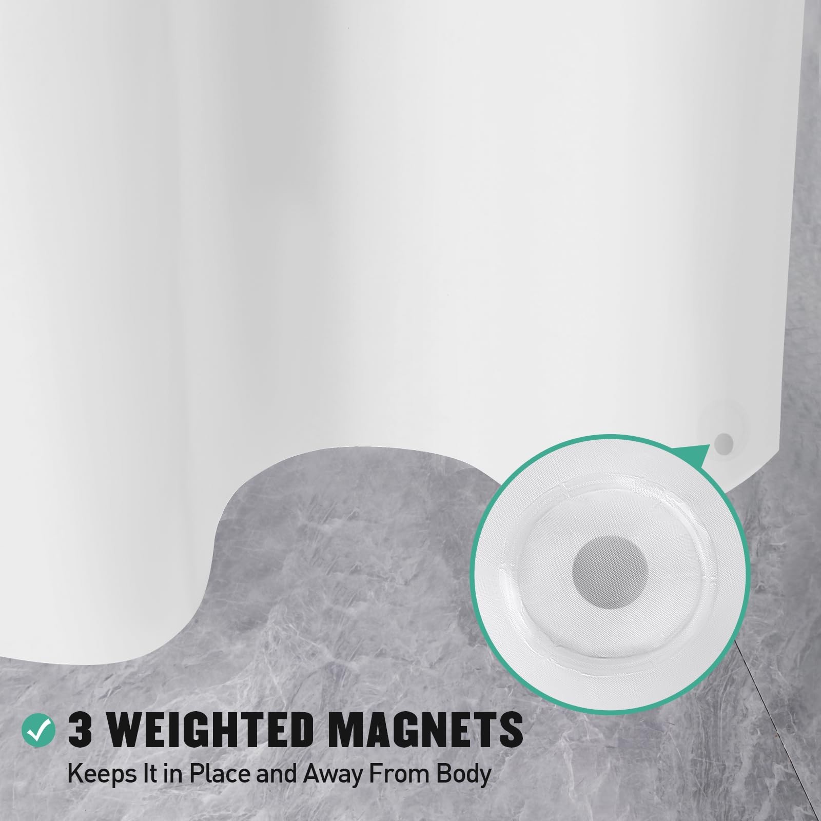 Shower Curtain Liner White Peva Simple Plastic for Bathroom gallery
