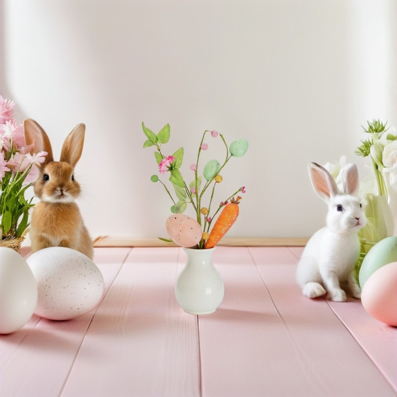 3 Pcs Easter Egg Tree Spring Floral Stems Artificial Decorations gallery