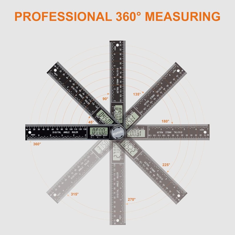 Digital Angle Finder Protractor, 7inch 200mm Gauge Professional Black gallery
