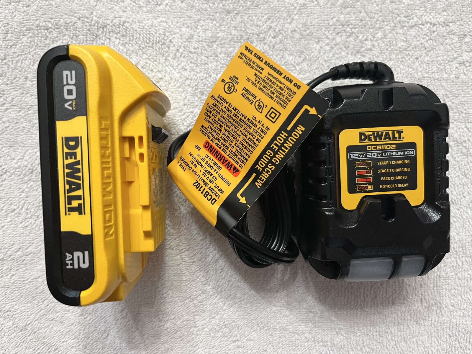 New Dewalt DCB1102 12V & 20V Compact Battery Charger & DCB203 2.0Ah 20V Battery gallery