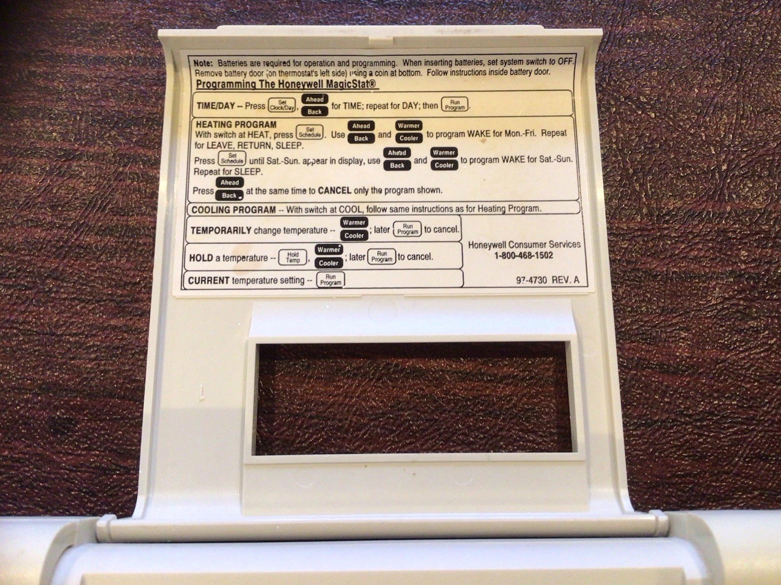 HONEYWELL Magic Stat 7 Day Programmable Heating Cooling Thermostat, preowned gallery