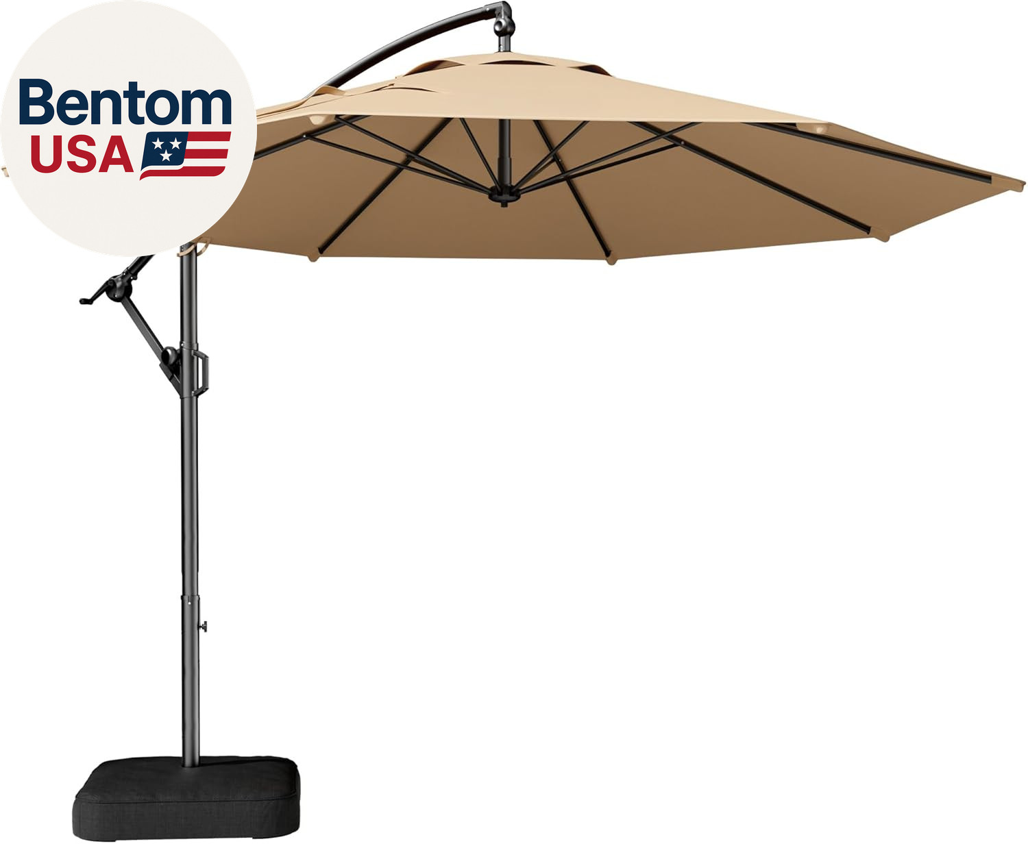 10Ft Offset Patio Umbrella with Base Included, Cantilever Offset Hanging Patio O gallery