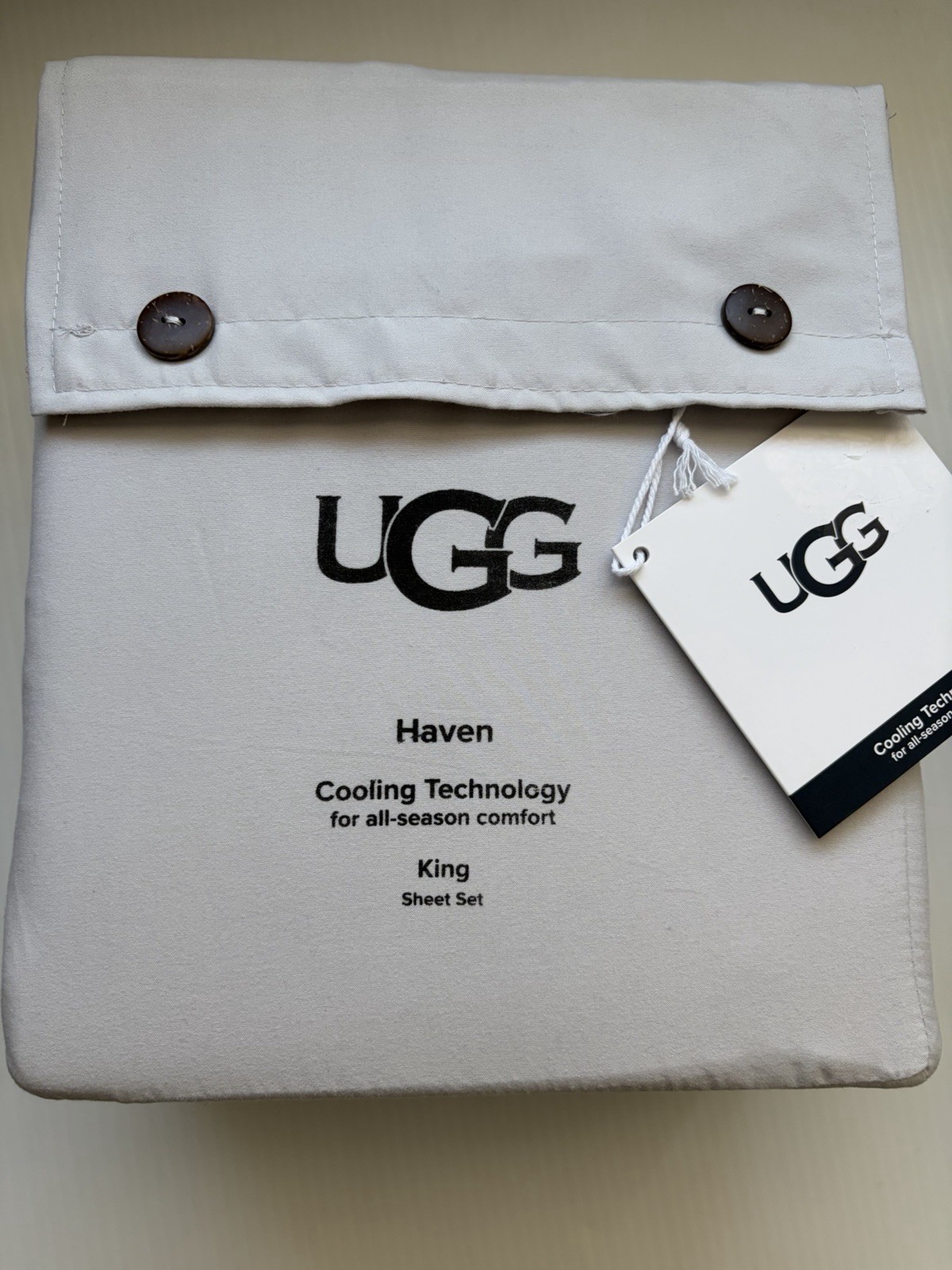 UGG 4PC KING Sheet Set "HAVEN" (STONE GRAY) COOLING TECHNOLOGY ALL-SEASON gallery