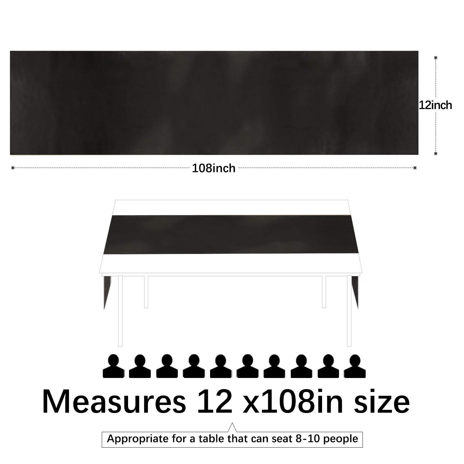 Black Satin Table Runner 12x108 Inch Wedding Party Decorations Pack of 5 gallery