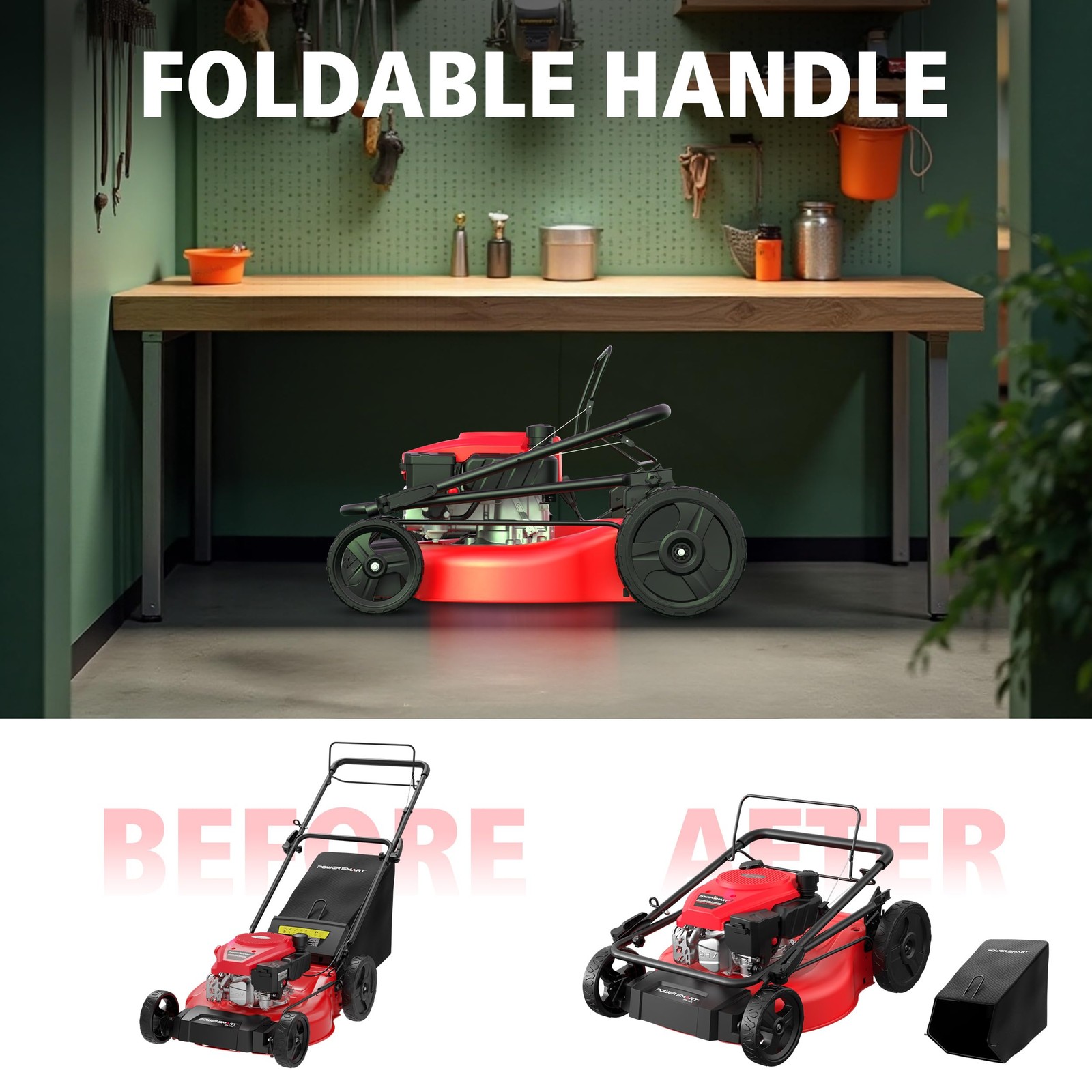 PowerSmart 21" Self-Propelled Gas Lawn Mower | 170cc OHV Engine | Ink gallery