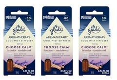 3 Pack Glade Cool Mist Diffuser Oil Refill Choose Calm Lavender+Sandalwood 0.56