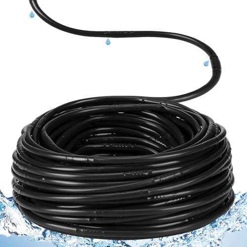 150 ft 1/4 Inch Drip Irrigation 150 ft with 11.8 Inch Emitter Spacing Black gallery