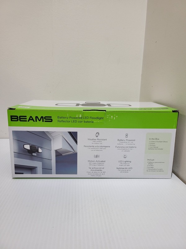Mr. Beams Security Light Motion-Sensing Battery Powered LED - Black 750 Lumens gallery