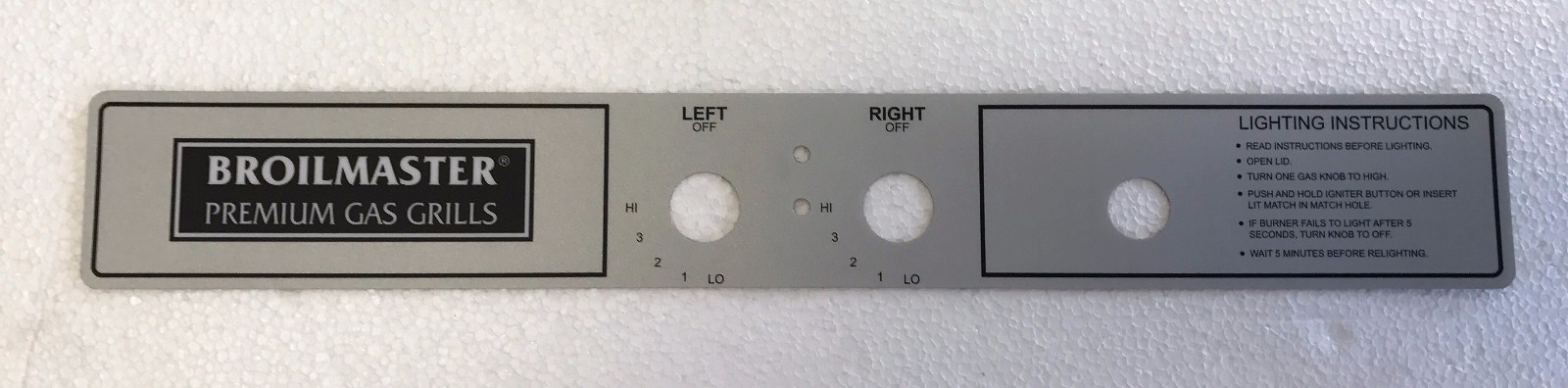Broilmaster Gas Grill P3 Control Panel Label for Electronic Igniter B101517 New gallery