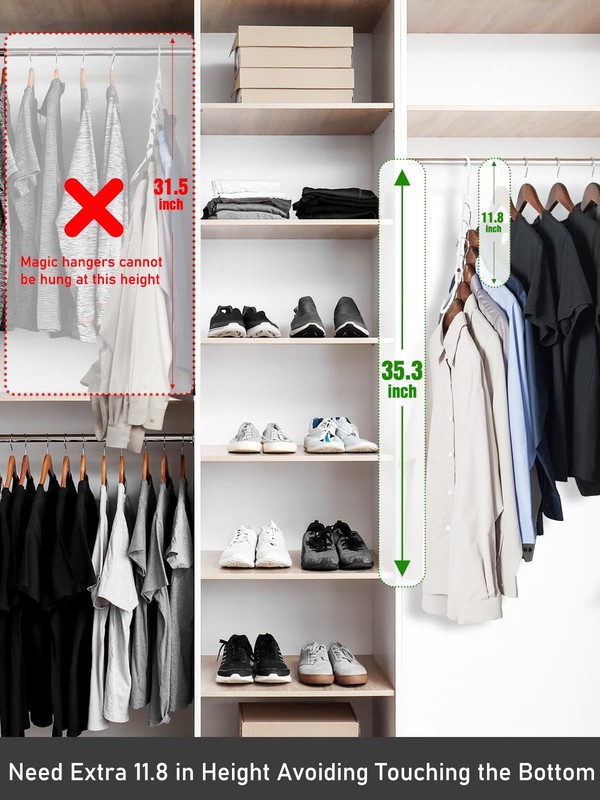 HOUSE DAY White Magic Space Saving Hangers, Premium Smart Hanger Hooks, Sturdy gallery
