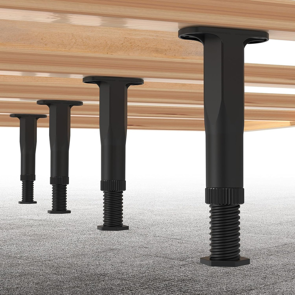 4 PCS (8.3"-14.5") Adjustable Bed Frame Support Legs, Frame Center Slats Heavy S