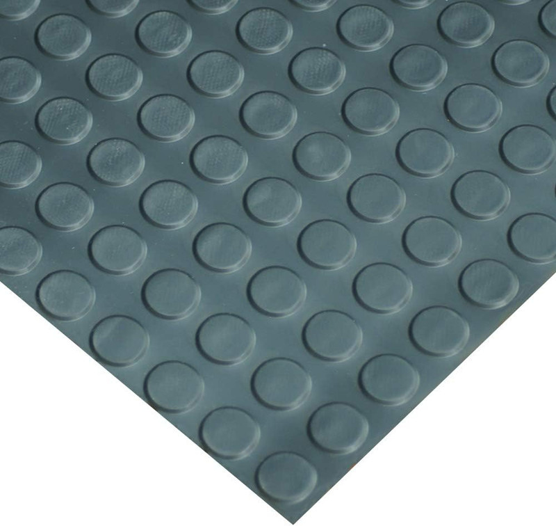 Black Coin-Pattern Thermoplastic Flooring - 3.5mm x 36" x 5ft gallery