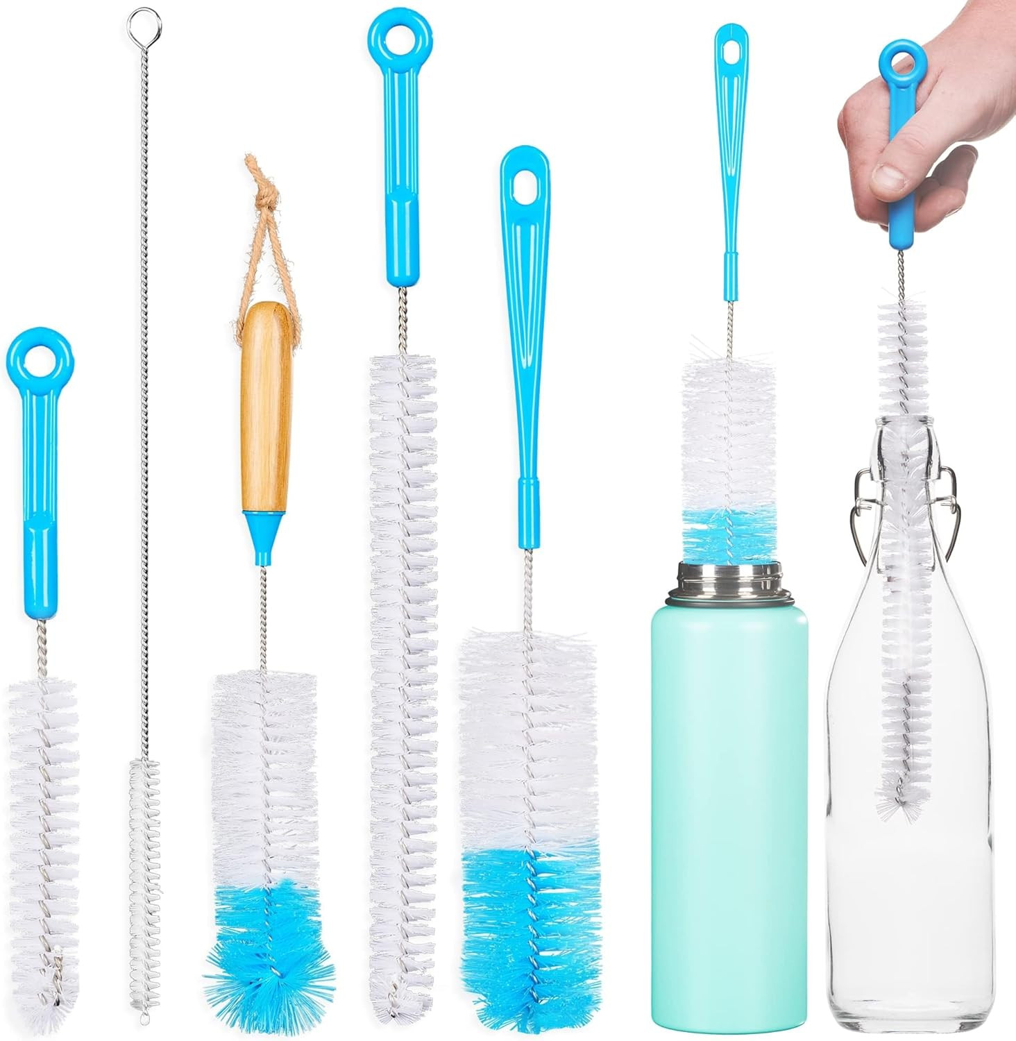 Bottle Brush Cleaner Pack - Set of 5 Bottle Brushes for Cleaning Baby Bottles, W gallery