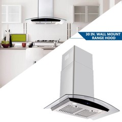 30 inch Ducted Wall Mount Range Hood in Stainless Steel 700CFM Touch Control LED