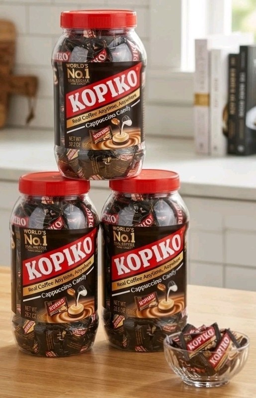 Kopiko Cappuccino Coffee Candy Bundle 3 Jars 2400g 600pcs Indonesian Real Coffee gallery