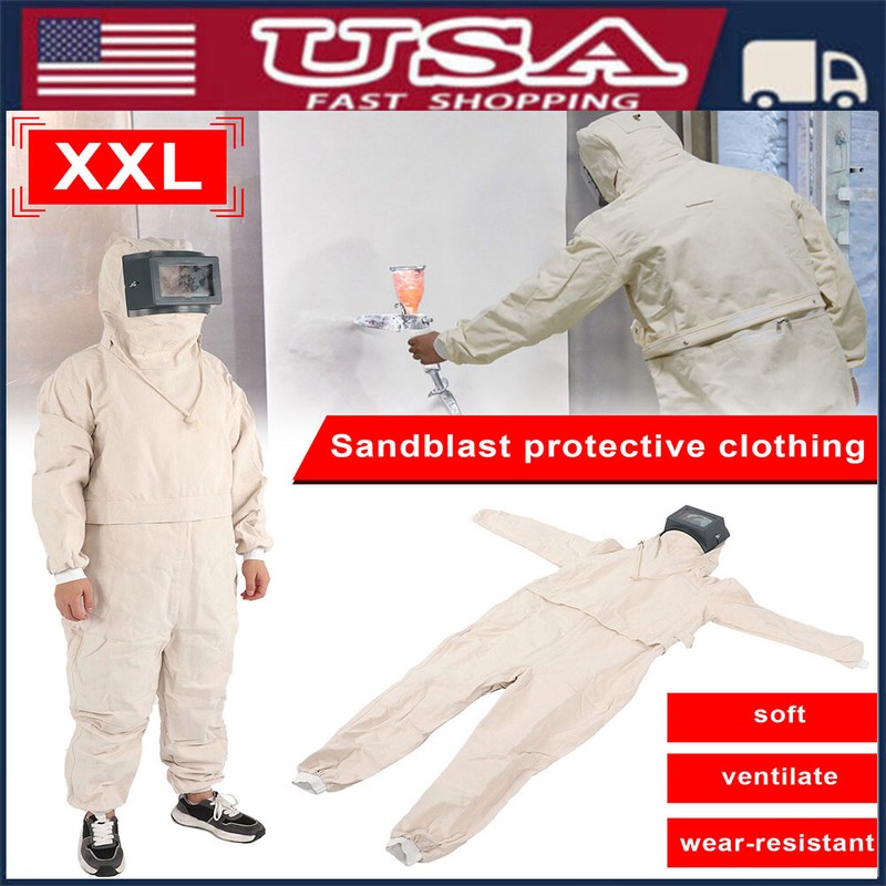 Full Protective Overalls Dustproof Breathable Sand Blasting Suit With Transp Hot gallery