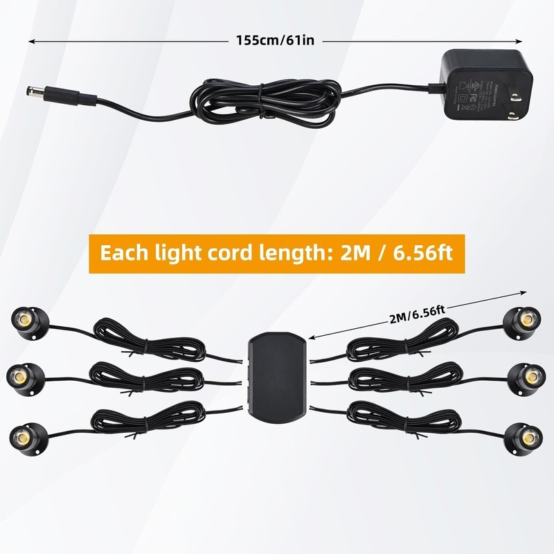 8Pack Dimmable LED Mini Spotlight for Display Cabinet Showcase 6400k Cold White gallery