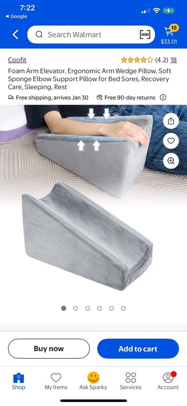 Ergonomic Arm Elevation Wedge Pillow Elbow Support Pillow Memory Foam Arm Rest gallery