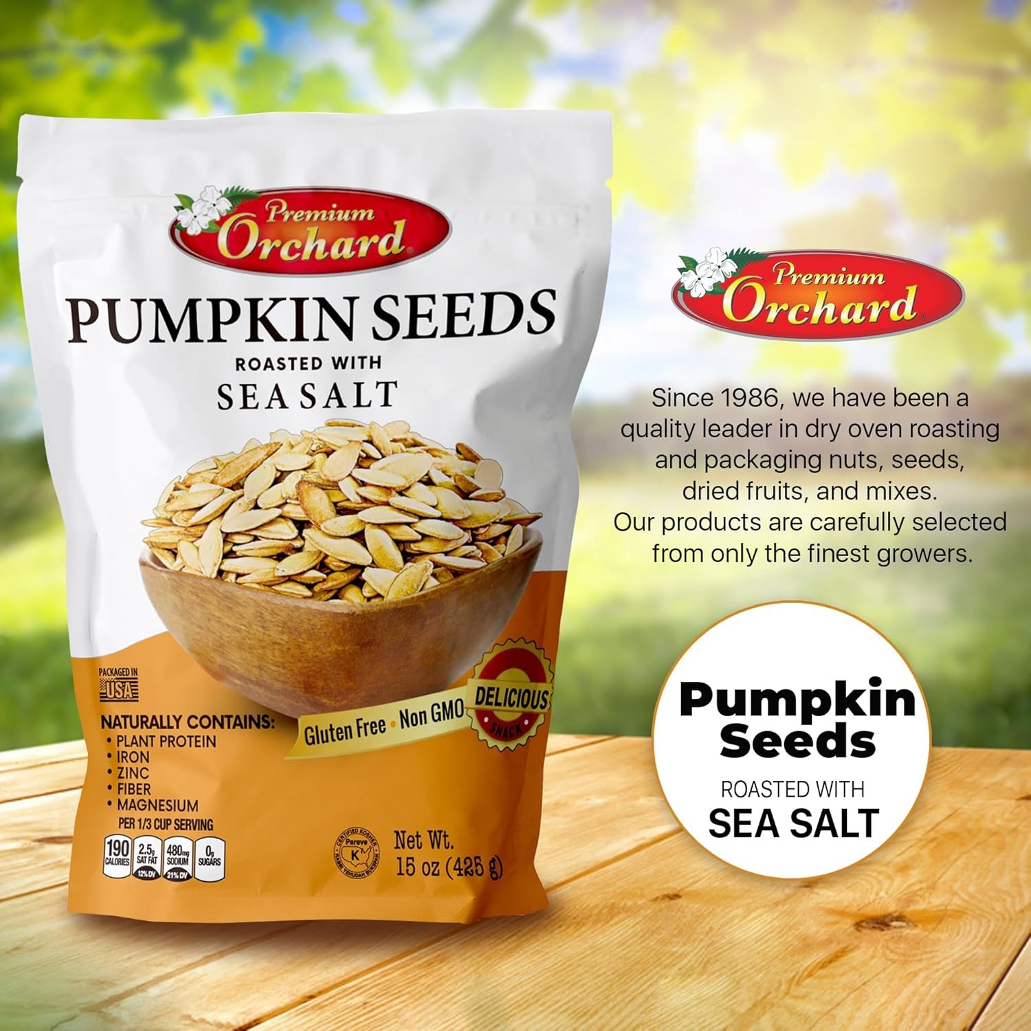 ROASTED PUMPKIN SEEDS to Eat in Shell by Premium Orchards MIXED NUTS Salted... gallery