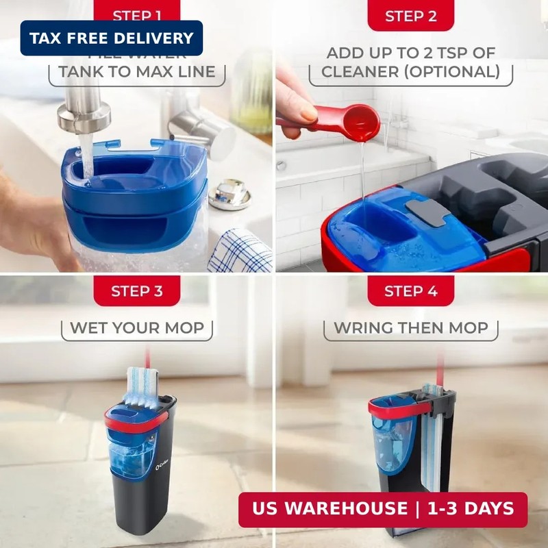 O-Cedar H2prO Flat Mop System | Quick Everyday Cleaning | Dual-Tank Fresh Water gallery